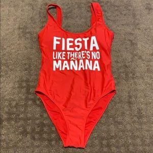 Red one piece swimsuit